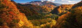 Lais Puzzle - Herbstlich bunter Berg in Tohoku, Japan, Panorama - 1.000 Teile