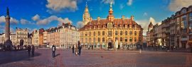 Lais Puzzle - Grand Place von Lille, Panorama & Dämmerungsstimmung, Frankreich, Panorama - 1.000 Teile
