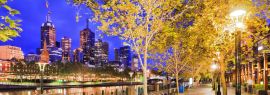 Lais Puzzle - Nachtansicht vor dem Fluss in der Stadt Melbourne, Australien, Panorama - 1.000 Teile