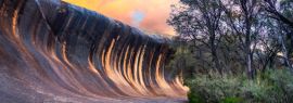 Lais Puzzle - Sonnenuntergang am Wave Rock in der Nähe der Stadt Hyden, im Südwesten von Western Australia, Australien, Panorama - 1.000 Teile