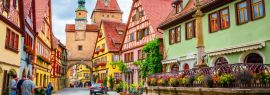 Lais Puzzle - Schöne Straßen in Rothenburg ob der Tauber mit traditionellen deutschen Häusern, Bayern, Deutschland, Panorama - 1.000 Teile
