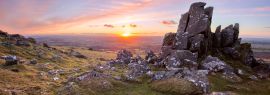Lais Puzzle - Sourton Tor bei Sonnenuntergang Dartmoor National Park Devon, England, Panorama - 1.000 Teile