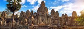 Lais Puzzle - Antike Steingesichter bei Sonnenuntergang des Bayon-Tempels, Angkor Wat, Panorama - 1.000 Teile