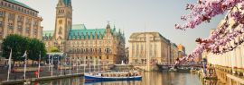 Lais Puzzle - Hamburger Rathaus und Alster im Frühjahr, Hamburg, Panorama - 1.000 Teile