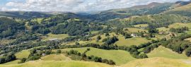 Lais Puzzle - Walisische Landschaft, von Castell Dinas Bran aus gesehen, in der Nähe von Llangollen, Denbighshire, Wales, UK, Panorama - 1.000 Teile
