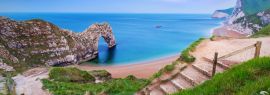 Lais Puzzle - Jurassic Coast von Dorset mit Durdle Door bei Sonnenaufgang, England, Panorama - 1.000 Teile