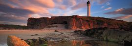 Lais Puzzle - Erstaunlich Sonnenuntergang über Lossiemouth Leuchtturm (Schottland UK), Panorama - 1.000 Teile