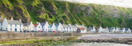 Lais Puzzle - Sonniger Nachmittag in Pennan, kleines Dorf in Aberdeenshire, Schottland, Panorama - 1.000 Teile