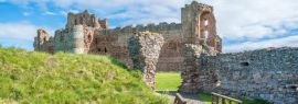 Lais Puzzle - Tantallon Castle, halbzerstörte Festung aus der Mitte des 14. Jahrhunderts, 5 Kilometer östlich von North Berwick, in East Lothian, Schottland, Panorama - 1.000 Teile