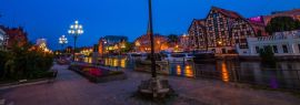 Lais Puzzle - Altstadt und Getreidespeicher am Fluss Brda bei Nacht. Bydgoszcz. Polen, Panorama - 1.000 Teile
