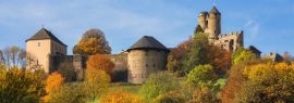 Lais Puzzle - Burg Greifenstein an einem sonnigen Tag im Herbst, Panorama - 1.000 Teile