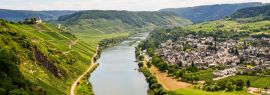 Lais Puzzle - Blick auf die Mosel und die Marienburg in der Nähe des Dorfes Puenderich, Deutschland, Panorama - 1.000 Teile