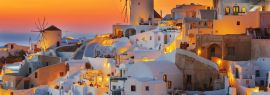 Lais Puzzle - Oia bei Sonnenuntergang, Santorin, Griechenland, Panorama - 1.000 Teile