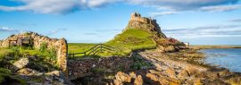 Lais Puzzle - Lindisfarne Castle an der Küste Northumberlands, England, Panorama - 1.000 Teile