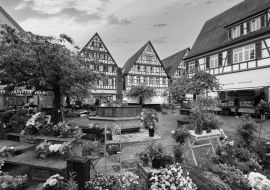 Lais Puzzle - Kirchheim unter Teck Baden-Württemberg in schwarz weiß - 1.000 Teile