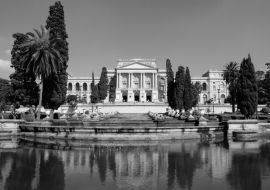 Lais Puzzle - Museu Paulista (Ipiranga Museum), São Paulo, Brasilien in schwarz weiß - 1.000 Teile