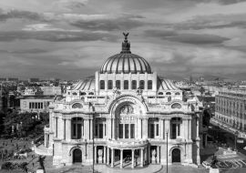 Lais Puzzle - Wahrzeichen Palast der Schönen Künste (Palacio de Bellas Artes) im Alameda Central Park in der Nähe des historischen Zentrums Zocalo von Mexiko-Stadt in schwarz weiß - 1.000 Teile