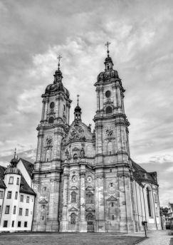 Lais Puzzle - Die Kathedrale der Abtei St. Gallen in St. Gallen. UNESCO-Welterbe in der Schweiz in schwarz weiß - 1.000 Teile