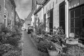 Lais Puzzle - Elburg, Provinz Gelderland, Niederlande in schwarz weiß - 2.000 Teile