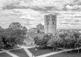 Lais Puzzle - Kathedrale von Zamora, römisch-katholische Kirche in Zamora, in Kastilien und Leon in schwarz weiß - 1.000 Teile