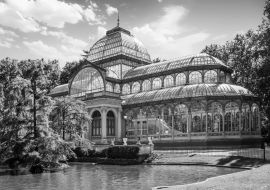 Lais Puzzle - Kristallpalast im Retiro-Park, Madrid, Spanien in schwarz weiß - 1.000 Teile