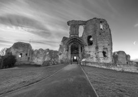 Lais Puzzle - Denbigh Castle, Wales in schwarz weiß - 500, 1.000 & 2.000 Teile