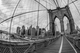 Lais Puzzle - New York, Brooklyn Bridge mit Kabeln in schwarz weiß - 2.000 Teile