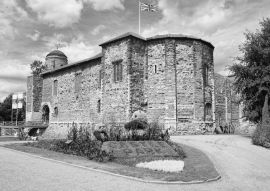 Lais Puzzle - Normannische Burg in Colchester, England in schwarz weiß - 500, 1.000 & 2.000 Teile