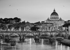 Lais Puzzle - Nachtansicht der Basilika St. Peter in Rom, Italien in schwarz weiß - 500, 1.000 & 2.000 Teile