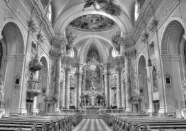 Lais Puzzle - Pfarrkirche Sankt Augustin Gries in schwarz weiß - 1.000 Teile