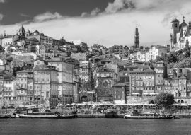 Lais Puzzle - Porto, Portugal Altstadt-Silhouette am Douro-Fluss in schwarz weiß - 500, 1.000 & 2.000 Teile