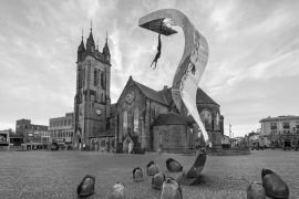 Lais Puzzle - St. John Platz Blackpool England in schwarz weiß - 2.000 Teile