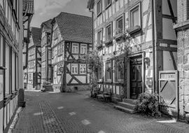 Lais Puzzle - Altstadt von Lich in schwarz weiß - 1.000 Teile