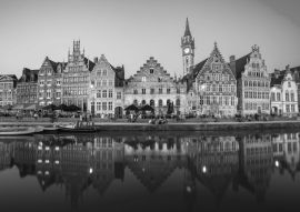 Lais Puzzle - Die Dämmerung von Gent in Belgien in schwarz weiß - 500, 1.000 & 2.000 Teile