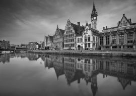 Lais Puzzle - Gent, Belgien in schwarz weiß - 1.000 Teile