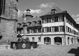 Lais Puzzle - Ansbach, Germany - Street view with historic buildings in Ansbach, Bavaria, region Middle Franconia, South Germany in schwarz weiß - 500, 1.000 & 2.000 Teile