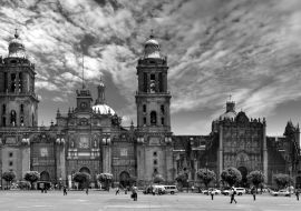 Lais Puzzle - Mexiko-Stadt, Metropolitan-Kathedrale Mariä Himmelfahrt von Mexiko-Stadt in schwarz weiß - 1.000 Teile