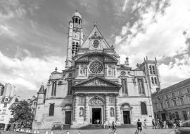 Lais Puzzle - Die Kirche Saint-Etienne-du-Mont in Paris, Paris, Frankreich in schwarz weiß - 500, 1.000 & 2.000 Teile