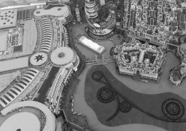 Lais Puzzle - Luftaufnahme der Stadt Dubai Malli, Vereinigte Arabische Emirate in schwarz weiß - 500, 1.000 & 2.000 Teile