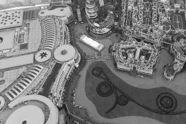 Lais Puzzle - Luftaufnahme der Stadt Dubai Malli, Vereinigte Arabische Emirate in schwarz weiß - 2.000 Teile