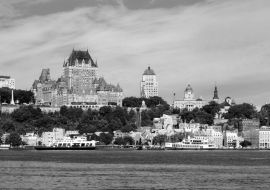 Lais Puzzle - Skyline der alten Stadt Quebec, Quebec, Kanada in schwarz weiß - 1.000 Teile