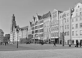 Lais Puzzle - Alter Markt in Breslau (Wroclaw), Polen in schwarz weiß - 500, 1.000 & 2.000 Teile