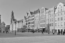 Lais Puzzle - Alter Markt in Breslau (Wroclaw), Polen in schwarz weiß - 2.000 Teile