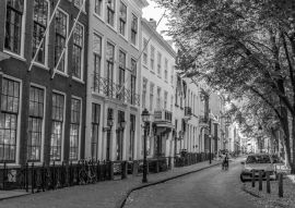 Lais Puzzle - Gasse entlang der Straße Lange Voorhout in Den Haag, Niederlande in schwarz weiß - 500, 1.000 & 2.000 Teile