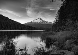 Lais Puzzle - Sonnenuntergang am Mount Hood in schwarz weiß - 500, 1.000 & 2.000 Teile