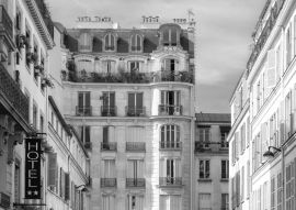 Lais Puzzle - Paris, charmante Straßen und Gebäude, typische Pariser Fassaden im Marais in schwarz weiß - 500, 1.000 & 2.000 Teile