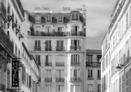 Lais Puzzle - Paris, charmante Straßen und Gebäude, typische Pariser Fassaden im Marais in schwarz weiß - 1.000 Teile