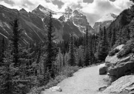 Lais Puzzle - Lake Louise, Alberta, Kanada in schwarz weiß - 1.000 Teile