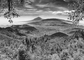 Lais Puzzle - Masca Tal.Kanarische Insel.Teneriffa.Spanien.Malerische Berglandschaft.Kaktus,Vegetation und Sonnenuntergang Panorama in Teneriffa in schwarz weiß - 500, 1.000 & 2.000 Teile
