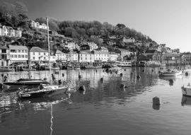 Lais Puzzle - Looe Cornwall England UK Europa in schwarz weiß - 500, 1.000 & 2.000 Teile